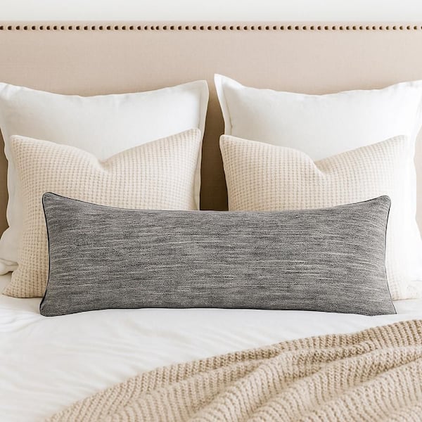 Sam Gray Lumbar Duck Feather and Duck Down 16 in. X 36 in. Accent Throw Pillow