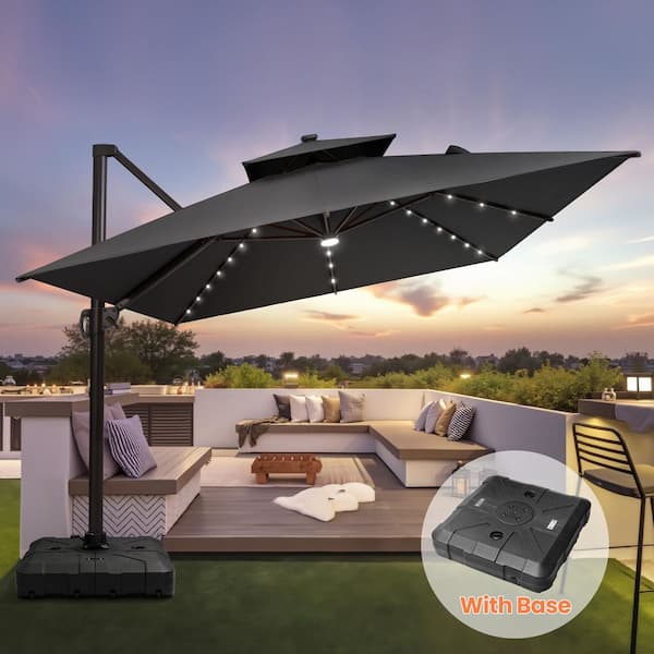 10x6 patio umbrella Rectangular Patio Umbrella Canopy 10x6.5ft 6-Rib