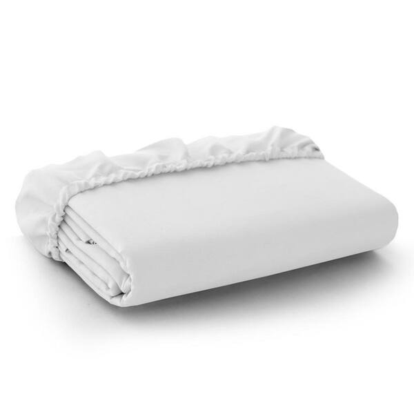 1-Piece White Solid Color Microfiber King Deep Pocket Fitted Sheet