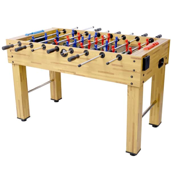 Amucolo 54 in. Hurricane Foosball Table for Family Game Rooms with Light Cherry Finish, Analog Scoring and Free Accessories