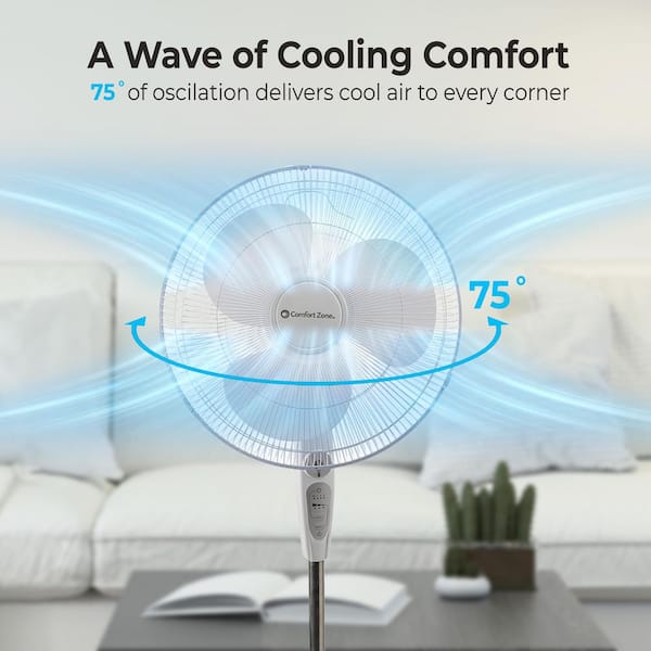 Comfort Zone 18 in. Adjustable-Height 3-Speed Oscillating