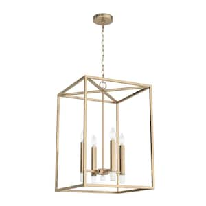 Sunjai 4-Light Alturas Gold Lantern Pendant Light