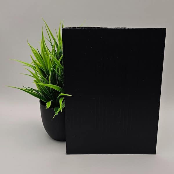 Coroplast - 48 in. x 96 in. x 0.157 in. (4mm) Black Corrugated Twinwall Plastic Sheet (10-Pack)