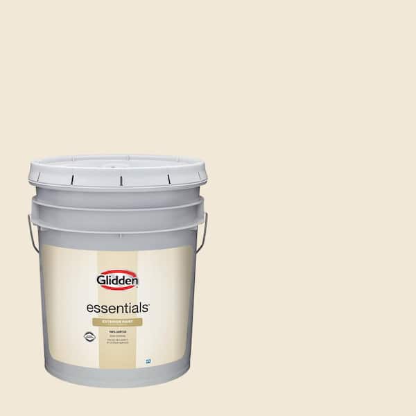 Glidden Essentials 5 gal. PPG1095-1 Parchment Paper Satin Exterior Paint