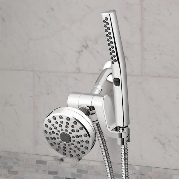 12-spray 5 in. High PressureDual Shower Head and Handheld Shower Head in Chrome