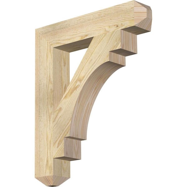 Ekena Millwork 4 in. x 26 in. x 22 in. Douglas Fir Merced Craftsman Rough Sawn Bracket