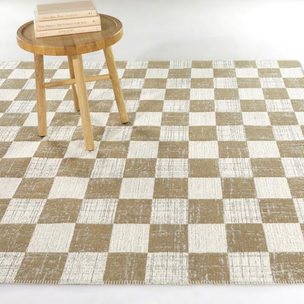 Maraini Tan 8 ft. x 10 ft. Checkered Area Rug