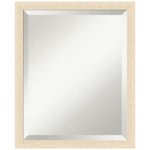 Woodgrain Stripe 18 in. x 22 in. Beveled Casual Rectangle Wood Framed Wall Mirror in Brown