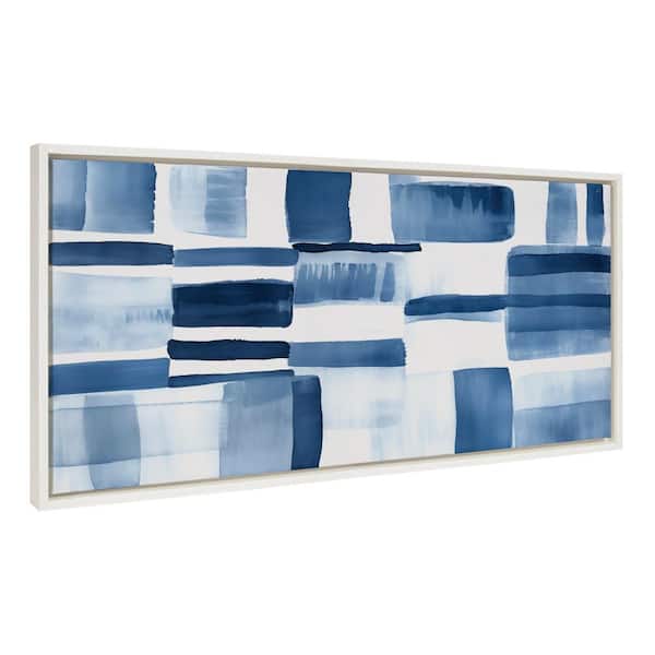 Kate and Laurel Sylvie Coastal Abstract Framed Canvas by Amy Lighthall Set of 1 Abstract Art Print 18.00 in. x 40.00 in.
