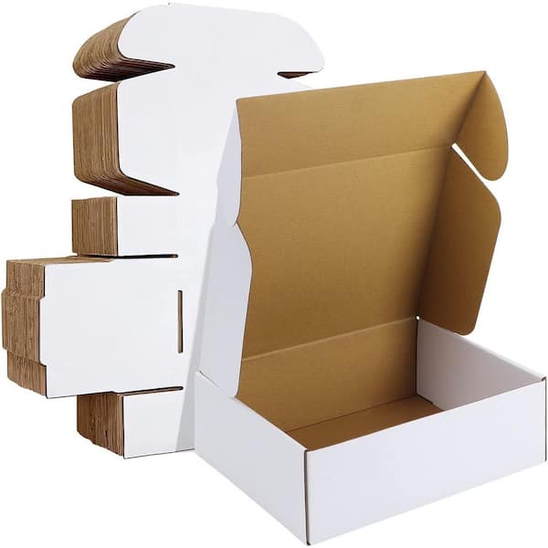 Unbranded 12 x 9 x 4 in. Corrugated Cardboard Shipping Box 7.13 lb. White Literature Mailer Set of 20