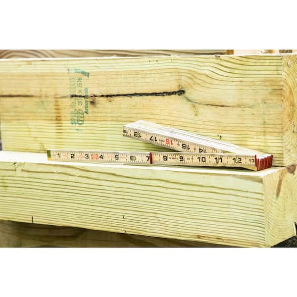 Lufkin 6 ft. x 5/8 in. Brick Mason Wood Ruler T656N - The Home Depot
