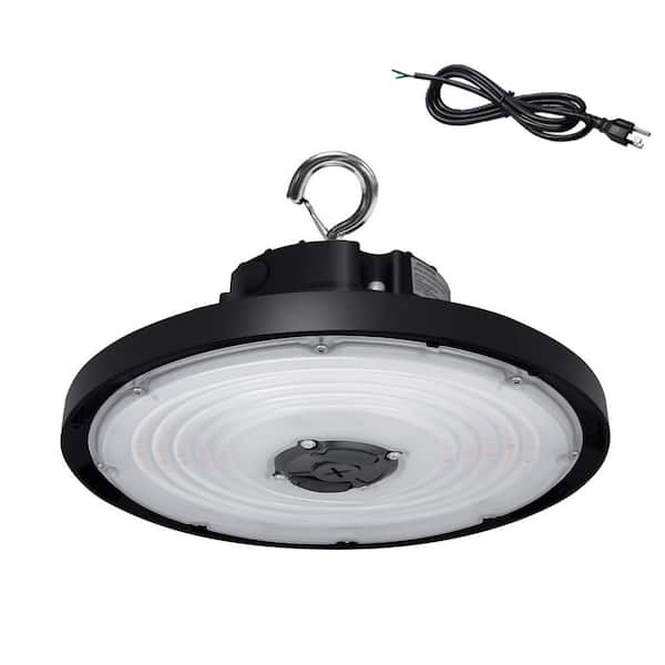 10.24 in. Black 22500LM 150W LED UFO High Bay Light with 3CCT Selectable LED High Bay Shop Light for Garage Warehouse
