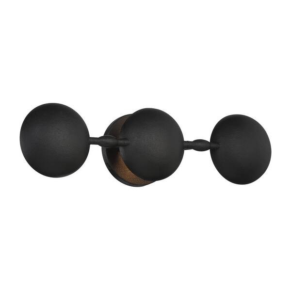 Undertas 3-Light Textured Black Wall Sconce with Metal Shades