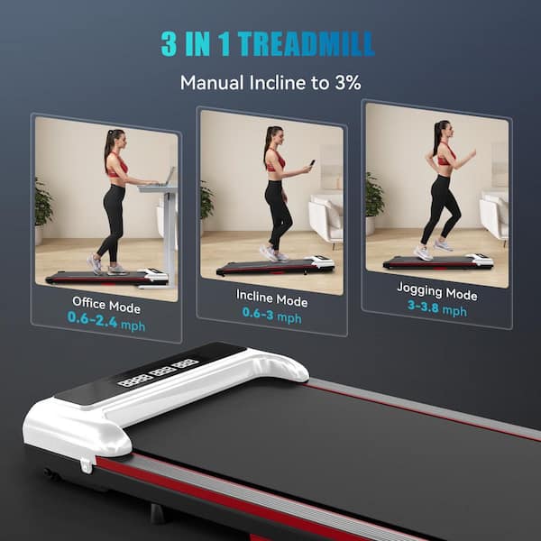 Walking Pad Treadmill with Remote Control LED Display Portable Treadmill Jogging Machine with 300 lbs. Weight Capacity