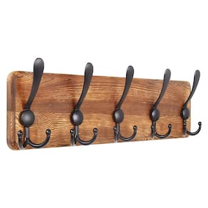 17.63 in. W x 3.23 in. D Decorative Wall Shelf, Natural Coat Rack Wall Mount