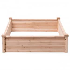 40 in. L x 40 in. W x 12 in. H Wooden Square Garden Vegetable Flower Bed in Natural
