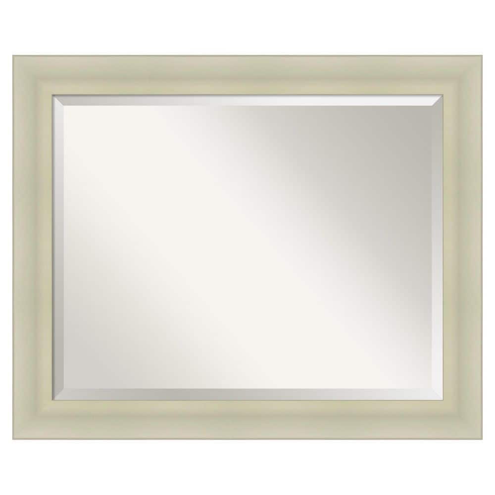 Oliver Warm Silver 33.25 in. x 27.25 in. Beveled Modern Rectangle Wood Framed Bathroom Wall Mirror price history on PriceWatchPro