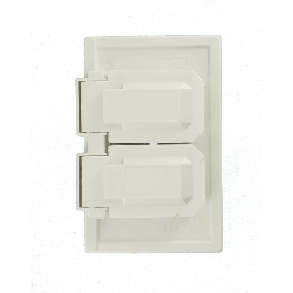 White Thermoplastic 1-Gang Weatherproof Duplex Outlet Cover