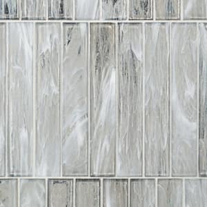 Fargin Brick Silver Haze 1.96 in. x 11.81 in. Polished Glass Subway Wall Tile (3.22 sq. ft./Case)