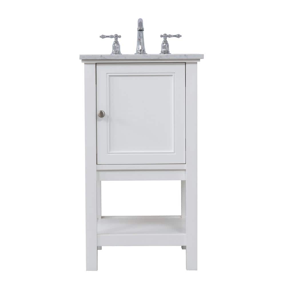 Simply Living 19 in. W x 18.38 in. D x 33.75 in. H Bath Vanity in White wit