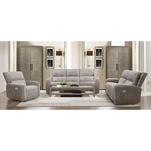 Jove 3-Piece Taupe Faux Leather Living Room Set