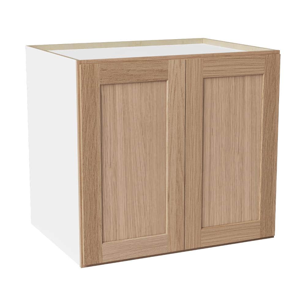 33 in. W x 24 in. D x 30 in. H Ready to Assemble Solid Wood Shaker Wall Bridge Kitchen Cabinet in Oak price history on PriceWatchPro