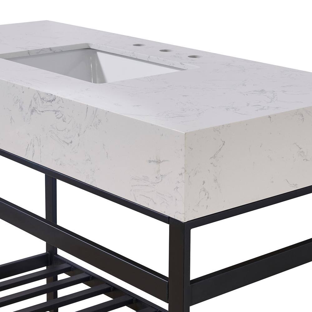 48" Aosta White Composite Stone Vanity Top with Sink