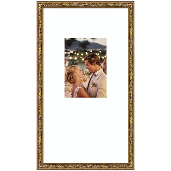 Belvedere 10 x 18 Matted to 5 x 7 Bronze Wood Picture Frame