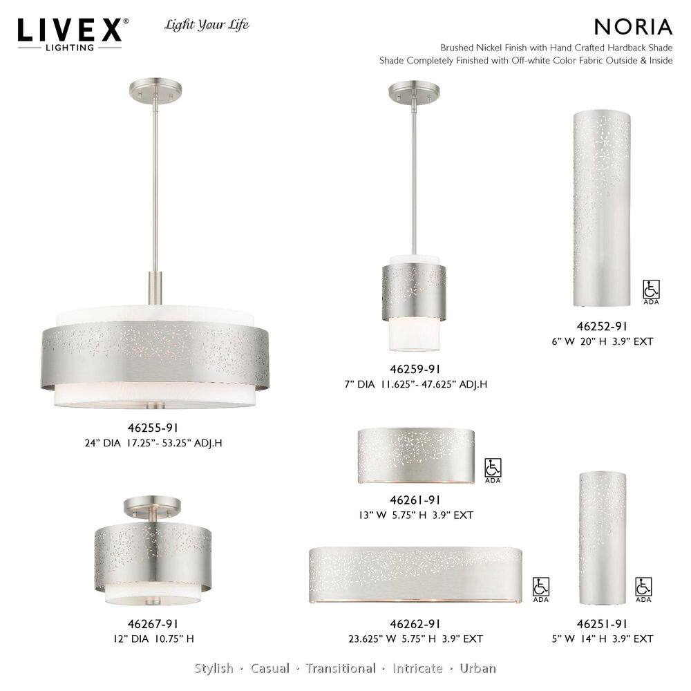 Brushed Nickel Drum LED Indoor/Outdoor Semi-Flush Mount