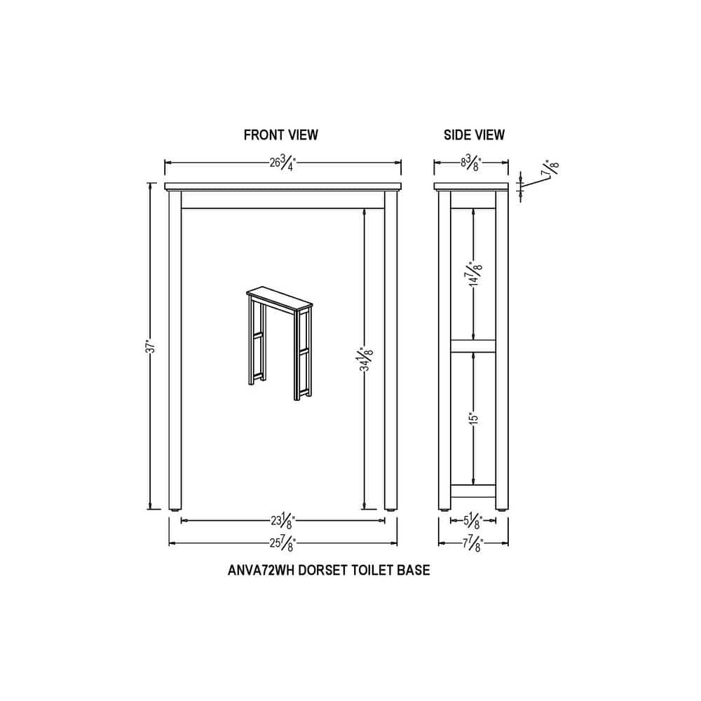 White Wood Over-the-Toilet Storage Shelf