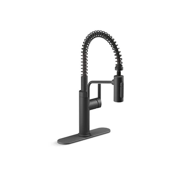 Ringby Single Handle 3-Function Pull Down Sprayer Kitchen Faucet In Matte Black