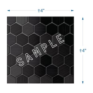 Take Home Sample - Hexagonia SB Black Stainless Steel 4 in. x 4 in. Metal Peel and Stick Wall Mosaic Tile (0.11 sq.ft.)