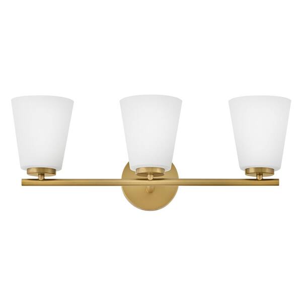 LARK - Bri 24.0 in. 3 Light Lacquered Brass Vanity Light