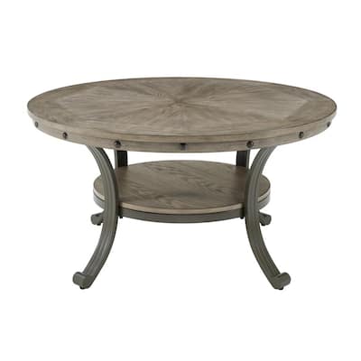 Franklin Rustic Umber with Pewter Metal Coffee Table
