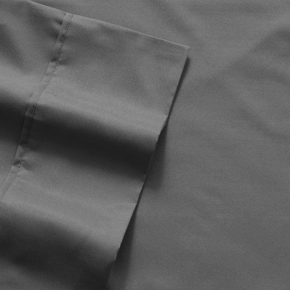 Gray Deep Pocket Microfiber Queen Sheet Set with Extra Pillowcases