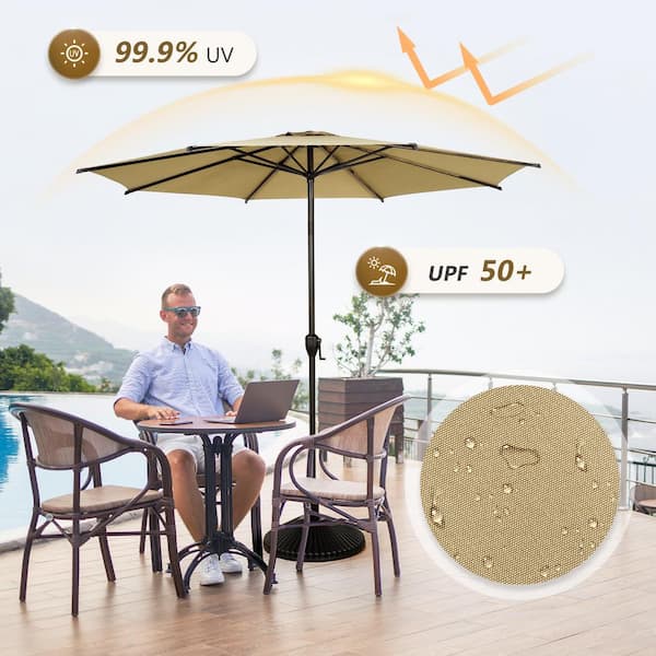 chi wing patio umbrella Palapa Tiki Thatch Deluxe Patio Umbrella 7'6"