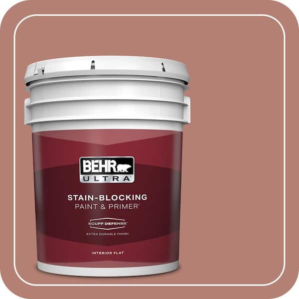 BEHR ULTRA 5 gal. #ICC-102 Copper Pot Extra Durable Flat Interior Paint & Primer