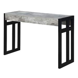 Monterey 49.5 in. Faux Birch and Black 30 in, Rectangle Wood Console Table
