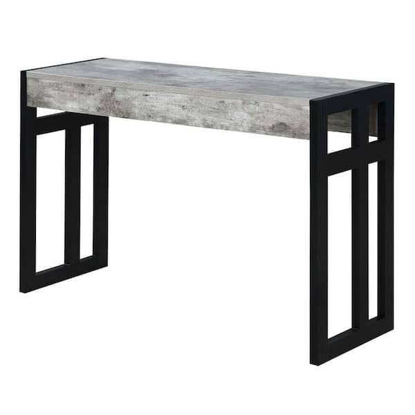 Convenience Concepts Monterey 49.5 in. Faux Birch and Black 30 in, Rectangle Wood Console Table