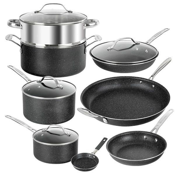 Granitestone 21 Pc Pots and Pans Set Non Stick Cookware Set with 6 Pc  Kitchen Knifes Set, Kitchen Cookware Sets, Diamond Coated Nonstick Cookware  with