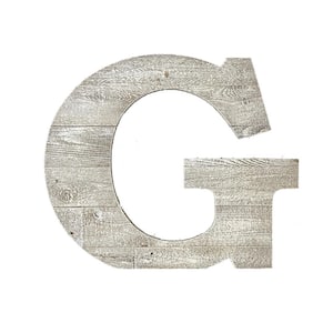 Rustic Large 16 in. Tall White Wash Decorative Monogram Wood Letter (G)