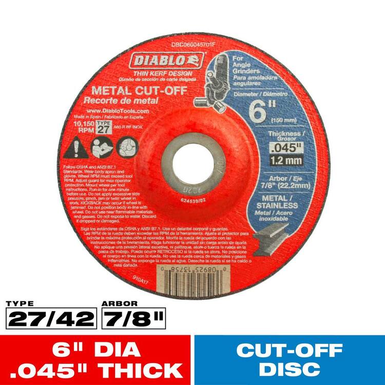 DIABLO Bonded 6 in. x 0.045 in. x 7/8 in. Metal Cutoff T27