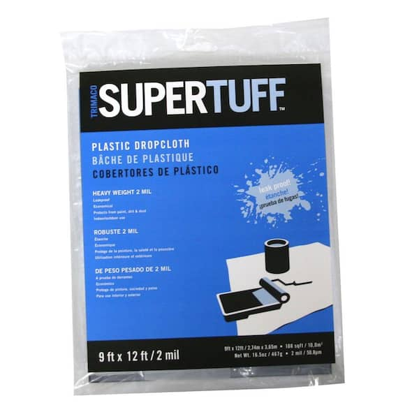 Trimaco SuperTuff 9 ft. x 12 ft. 2-mil Plastic Drop Cloth