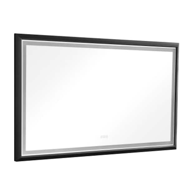 Andrea 84 in. W x 48 in. H Large Rectangular Metal Framed Dimmable