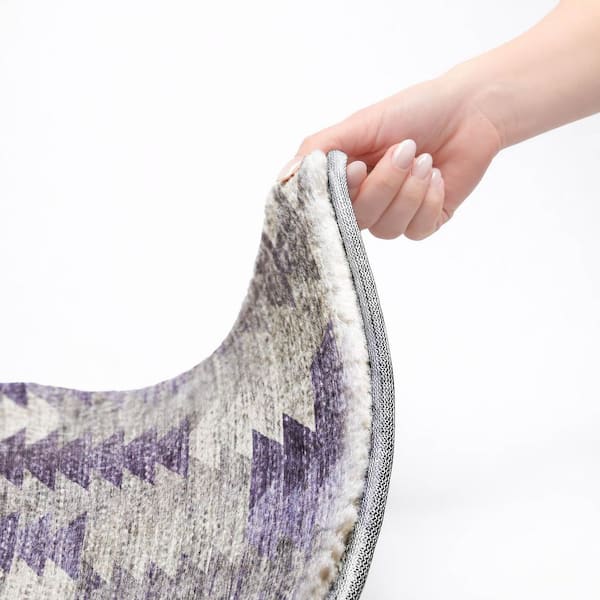 Dream Shag Premium Machine Washable Abstract ADS632 Purple 9 ft. x 12 ft. Area Rug