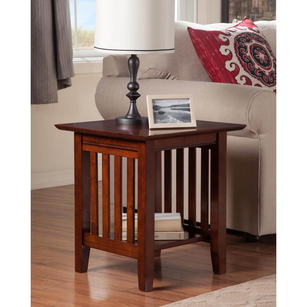 Walnut Mission Style Rectangular End Table