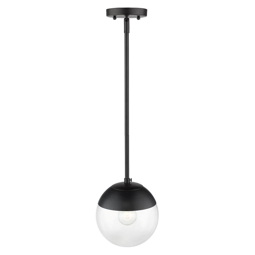 Modern Black Mini Globe Pendant with Clear Glass