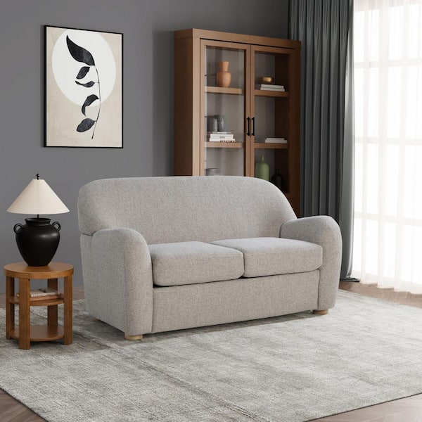 Unbranded Gleason 57.1 in. Pebble Grey Polyester 2-Seater Loveseat
