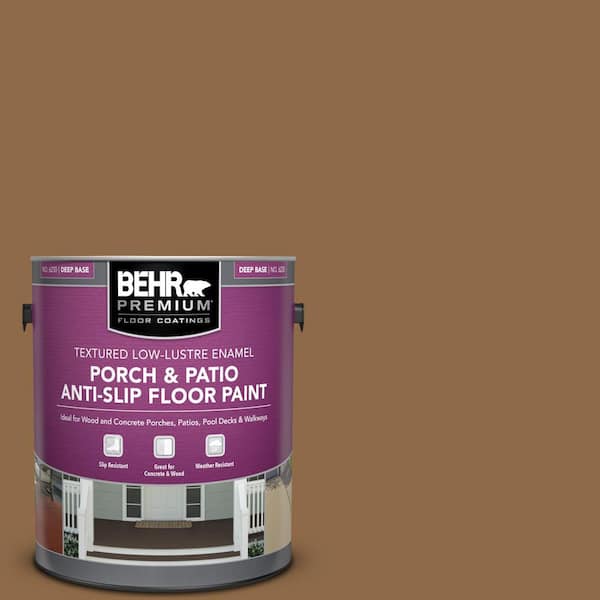 BEHR PREMIUM 1 gal. #SC-115 Antique Brass Textured Low-Lustre Enamel Interior/Exterior Porch and Patio Anti-Slip Floor Paint