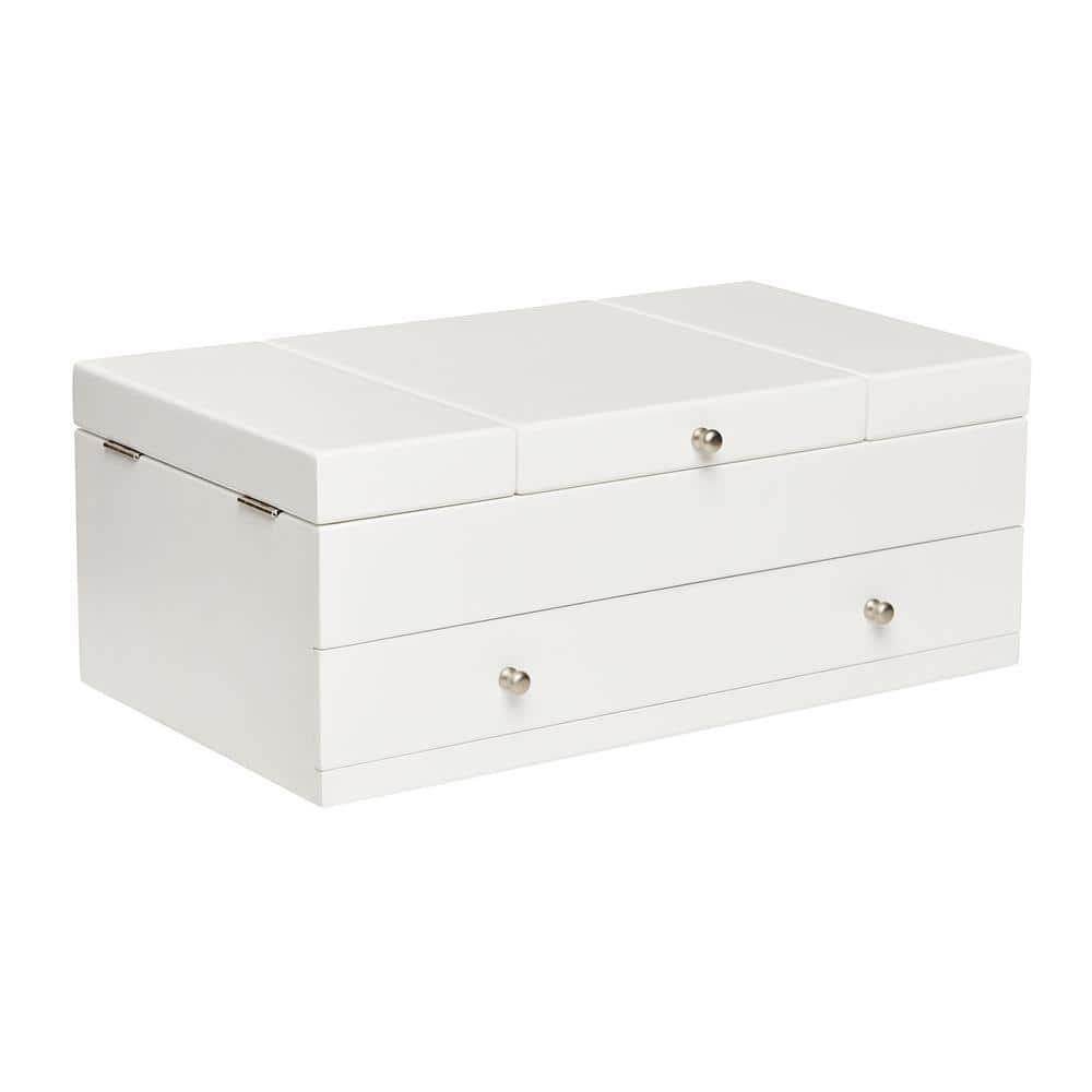 Mele & Co Everly White Wooden Jewelry Box 00785S18 - The Home Depot